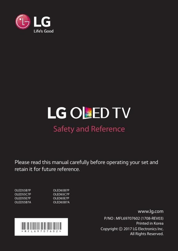 LG OLED65 E 7P TV Operating Manual