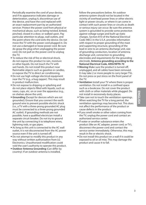 LG OLED65 E 7P TV Operating Manual