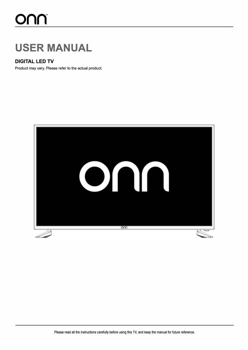 ONN ONC18TV001 TV Operating Manual