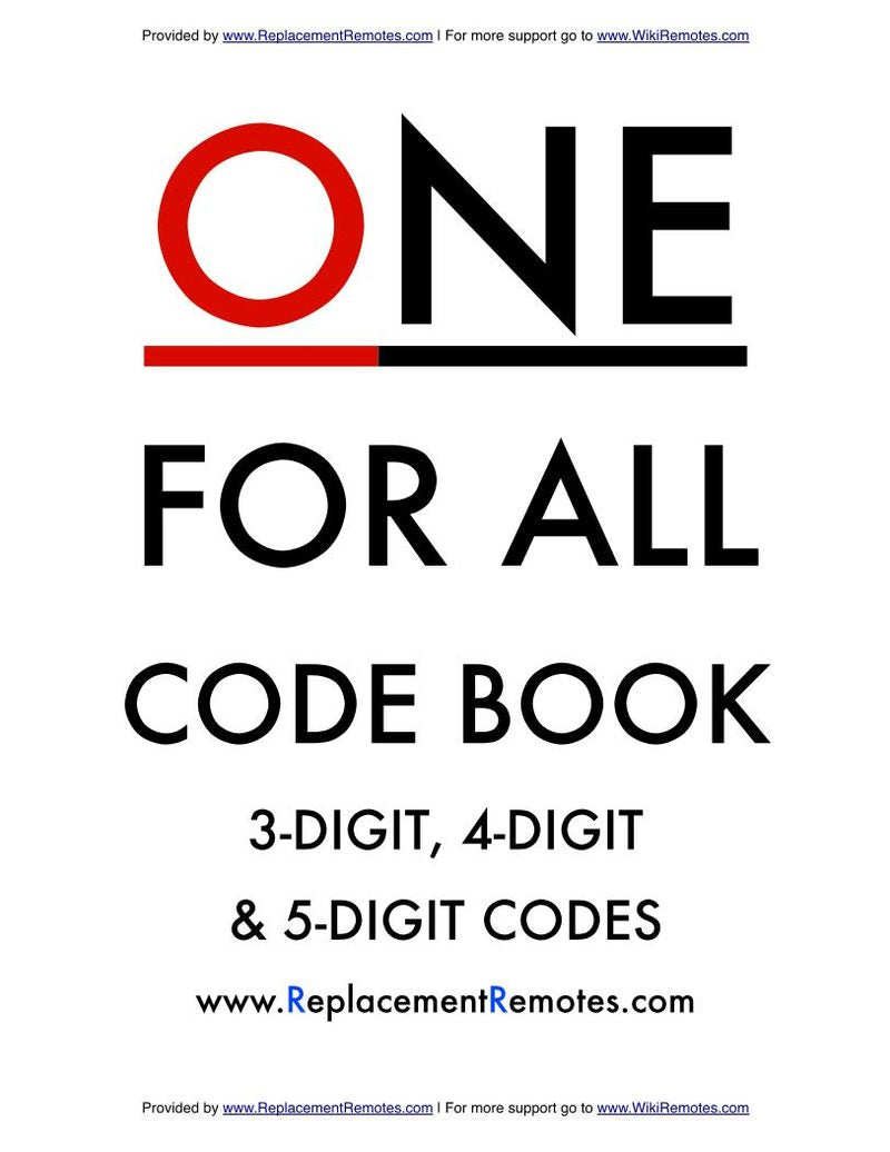 One For All One for All CodesOM Universal Remote Control Operating Manual