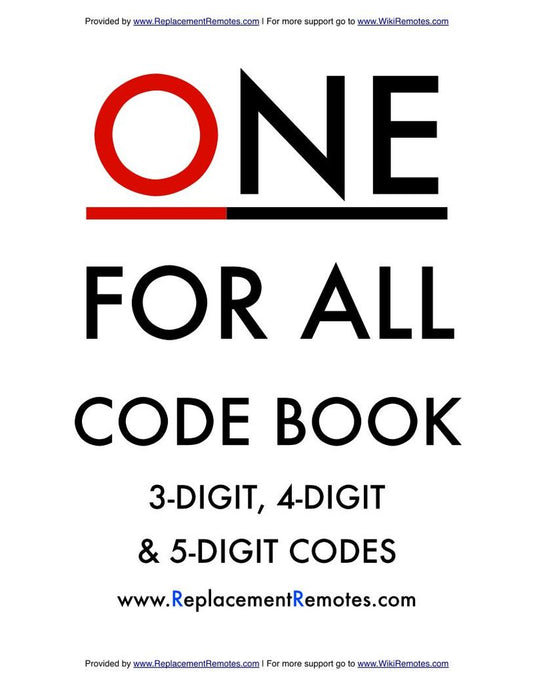 One For All One for All CodesOM Universal Remote Control Operating Manual