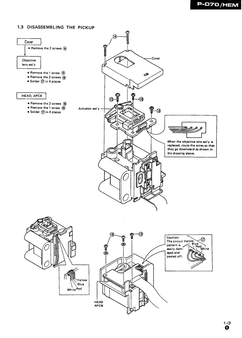 Pioneer P-D70 CD Player Service Manual (Pages: 122)