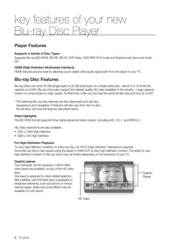 Samsung BDP2500 BDP2500/XAA Blu-Ray DVD Player Operating Manual