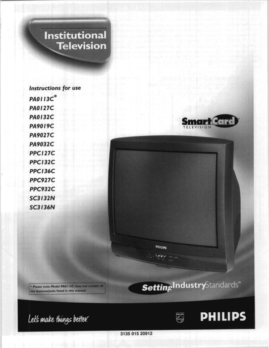 Philips PA0113C PA0127C PA0132C TV Operating Manual