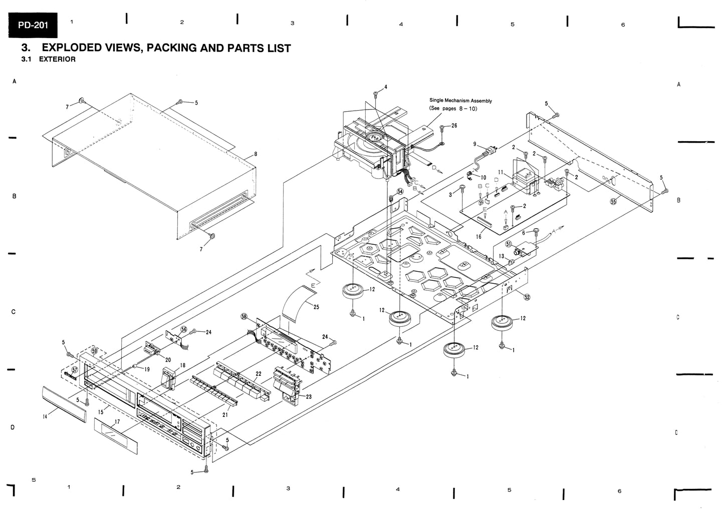 Pioneer PD-101 & PD-201 CD Player Owner & Service Manual (Pages: 49)