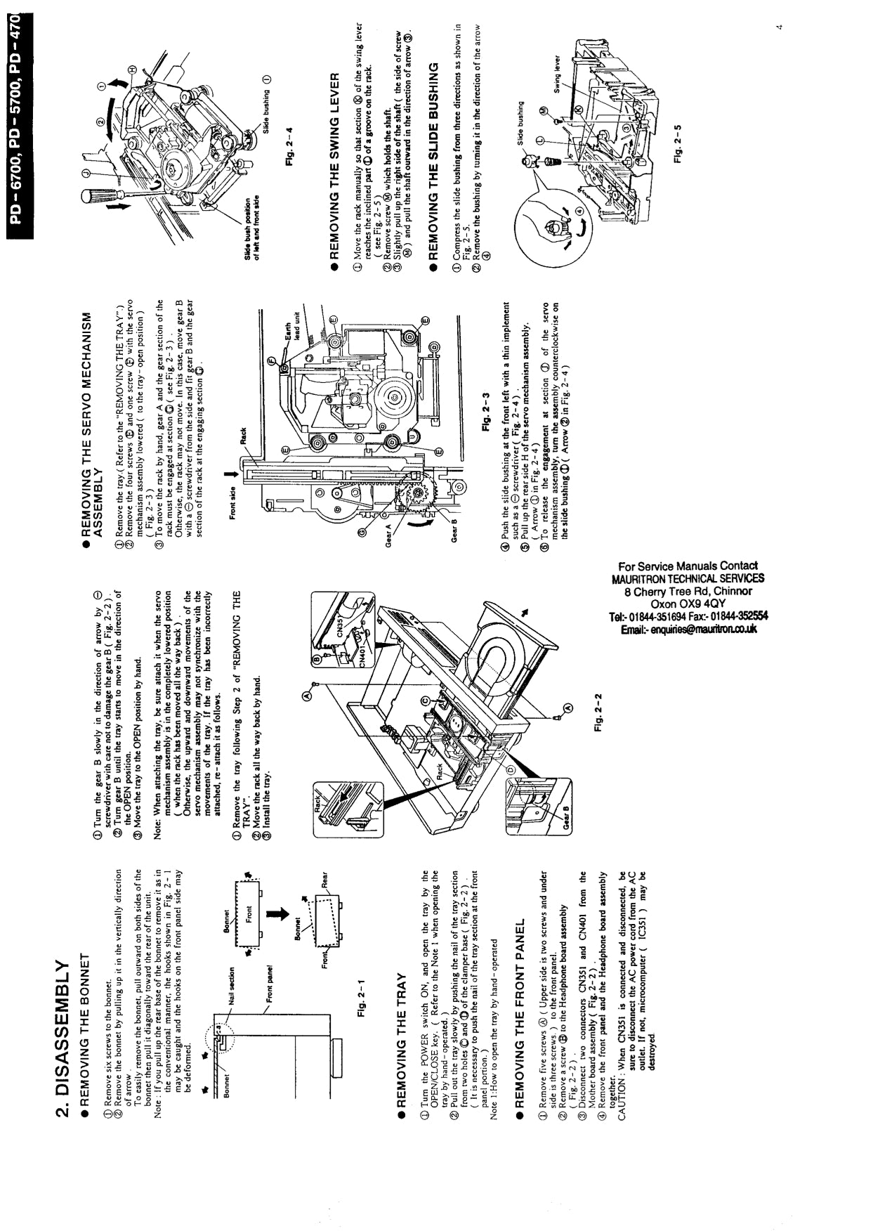Pioneer PD-4700, PD-5700 & PD-6700 CD Player Service Manual (Pages: 99)