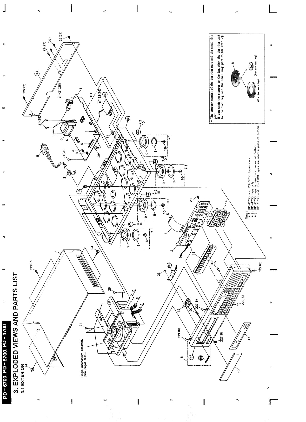 Pioneer PD-4700, PD-5700 & PD-6700 CD Player Service Manual (Pages: 99)