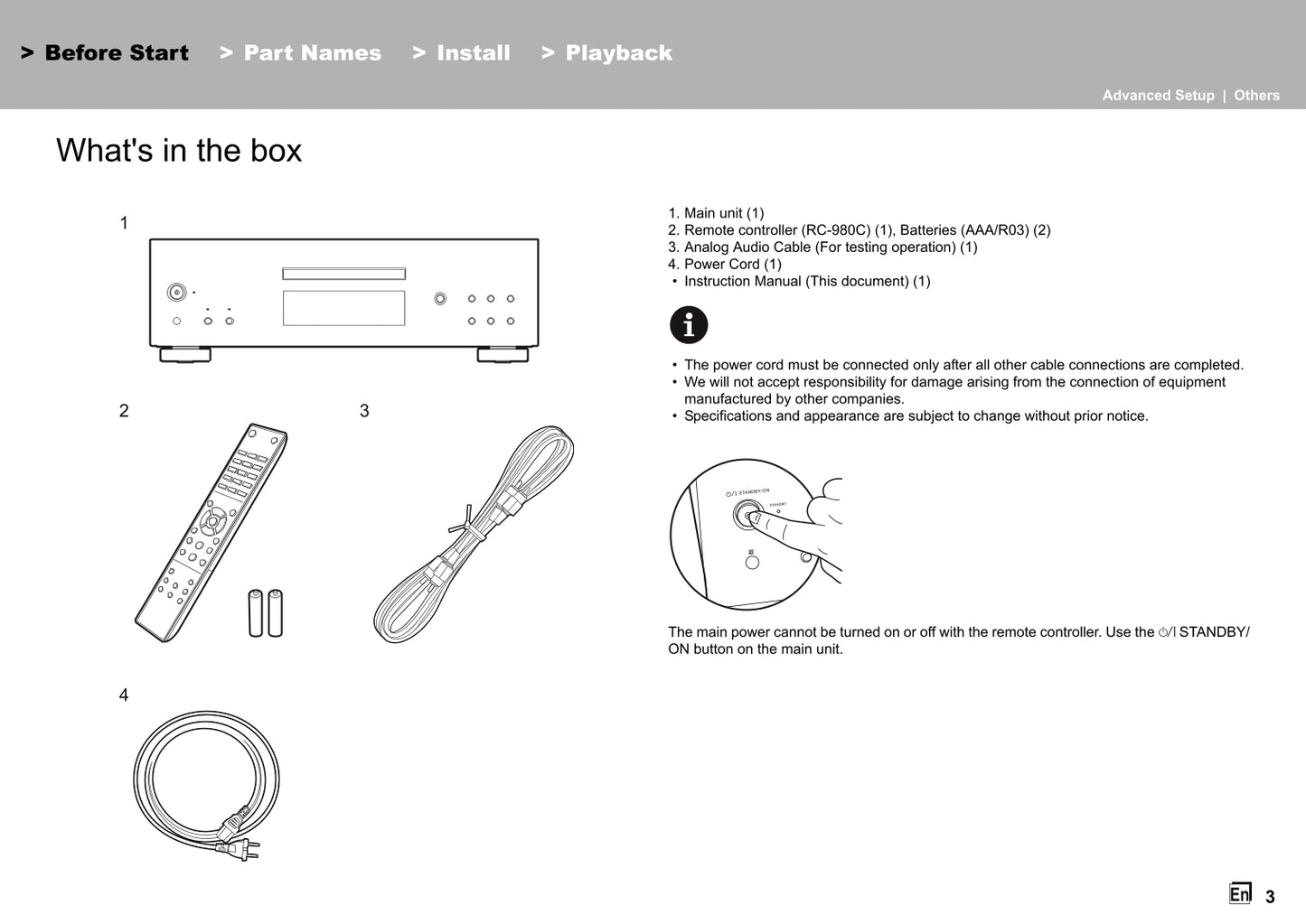 Pioneer PD-50AE CD Player Owner/ User Manual (Pages: 20)