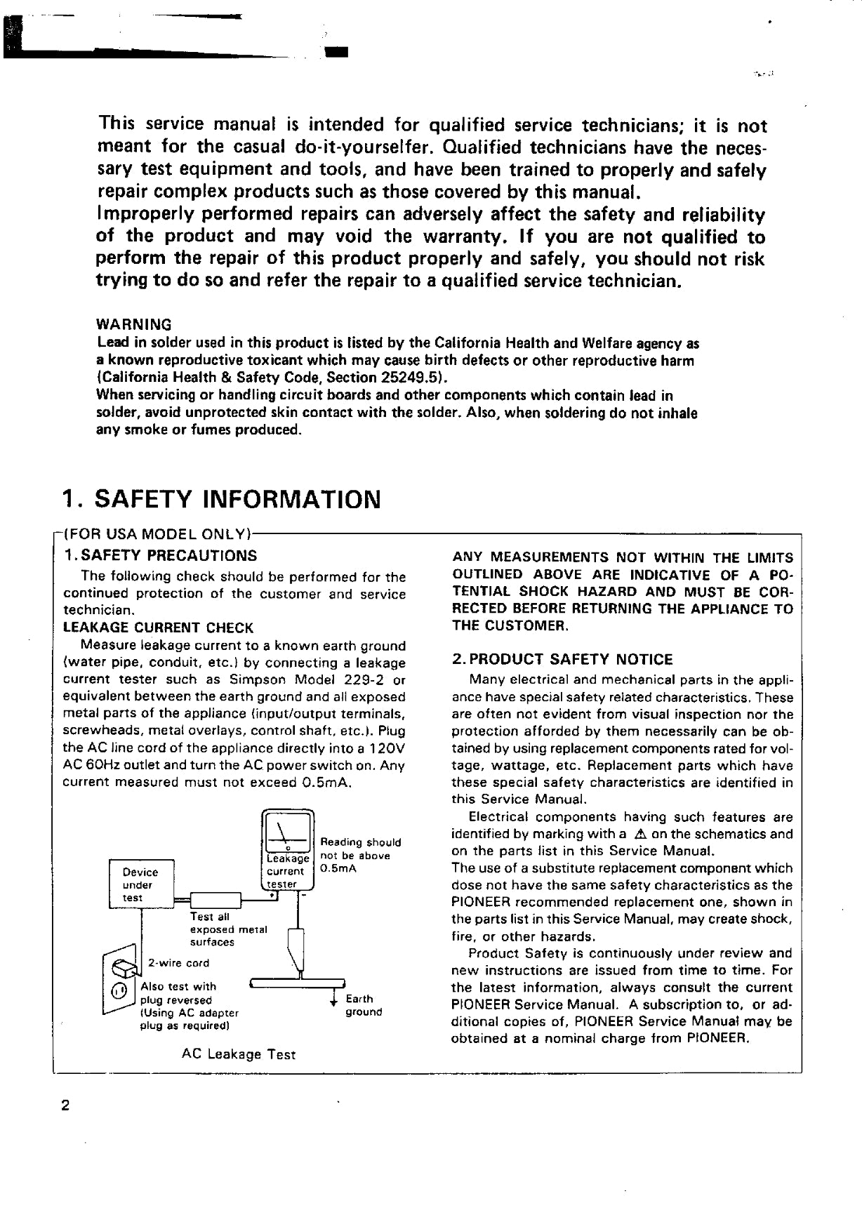 Pioneer PD-5700 CD Player Service Manual (Pages: 49)