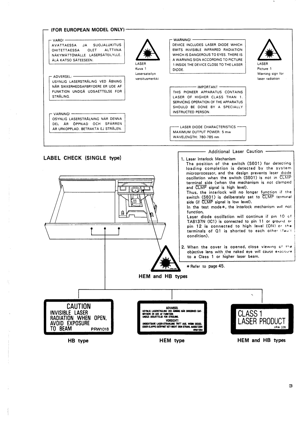 Pioneer PD-6500, PD-6500-S & PD-7500 CD Player Service Manual (Pages: 56)