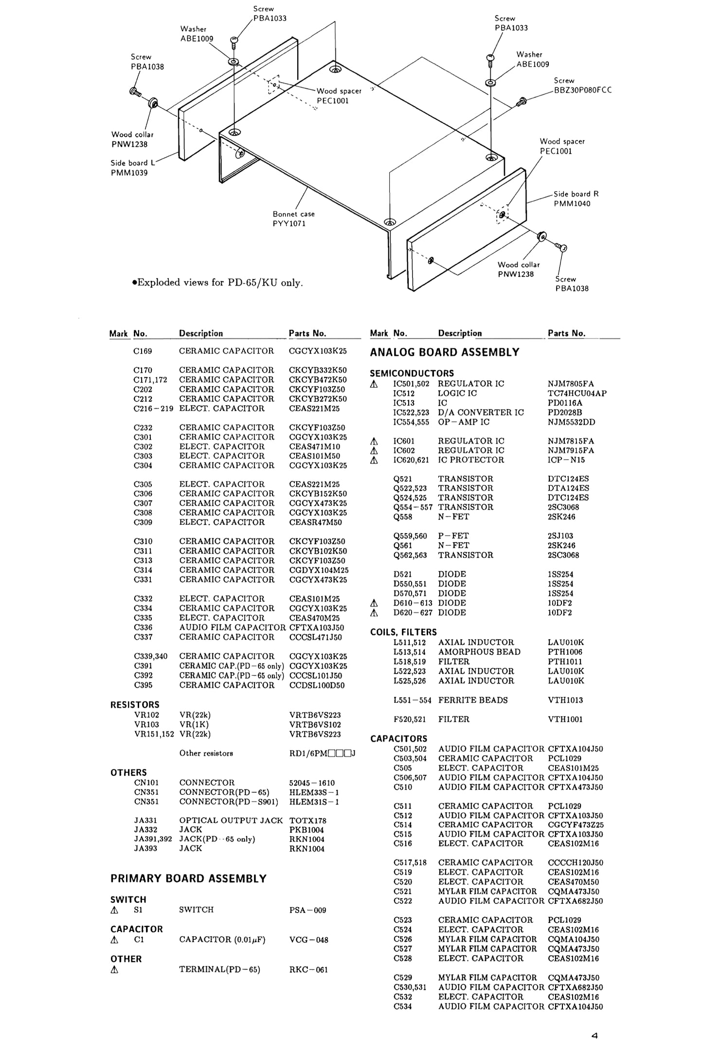 Pioneer PD-65 & PD-S901 CD Player Service Manual (Pages: 98)