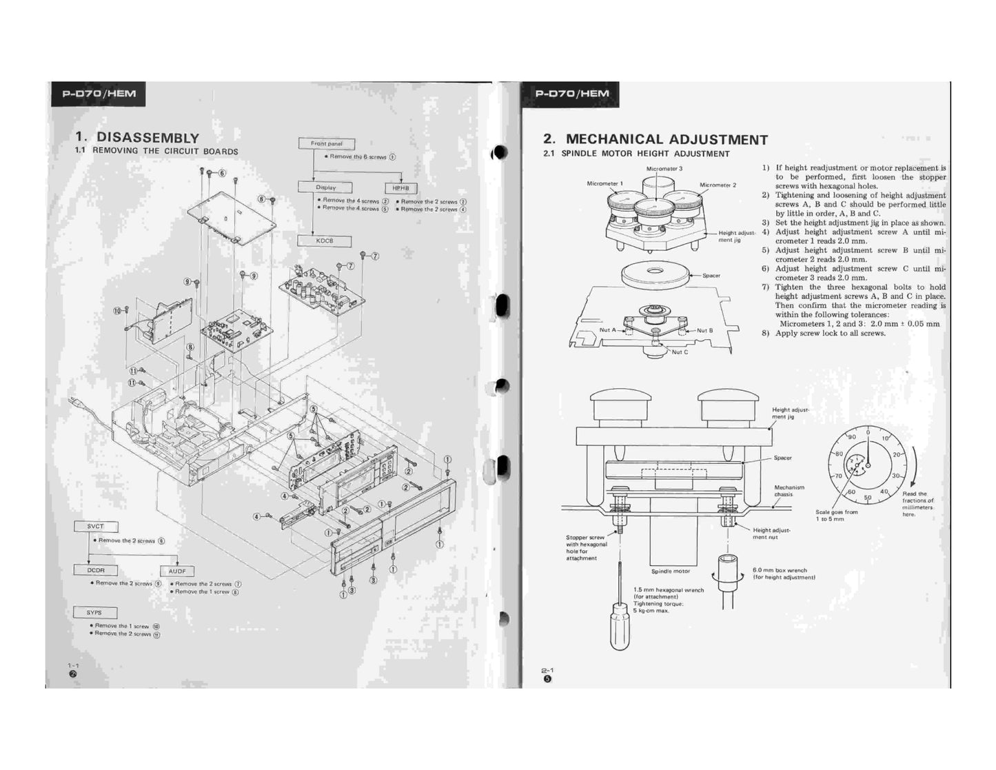 Pioneer PD-70 CD Player Service Manual (Pages: 47)
