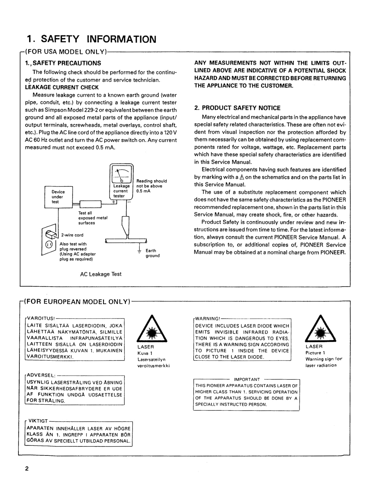 Pioneer PD-71 CD Player Service Manual (Pages: 68)