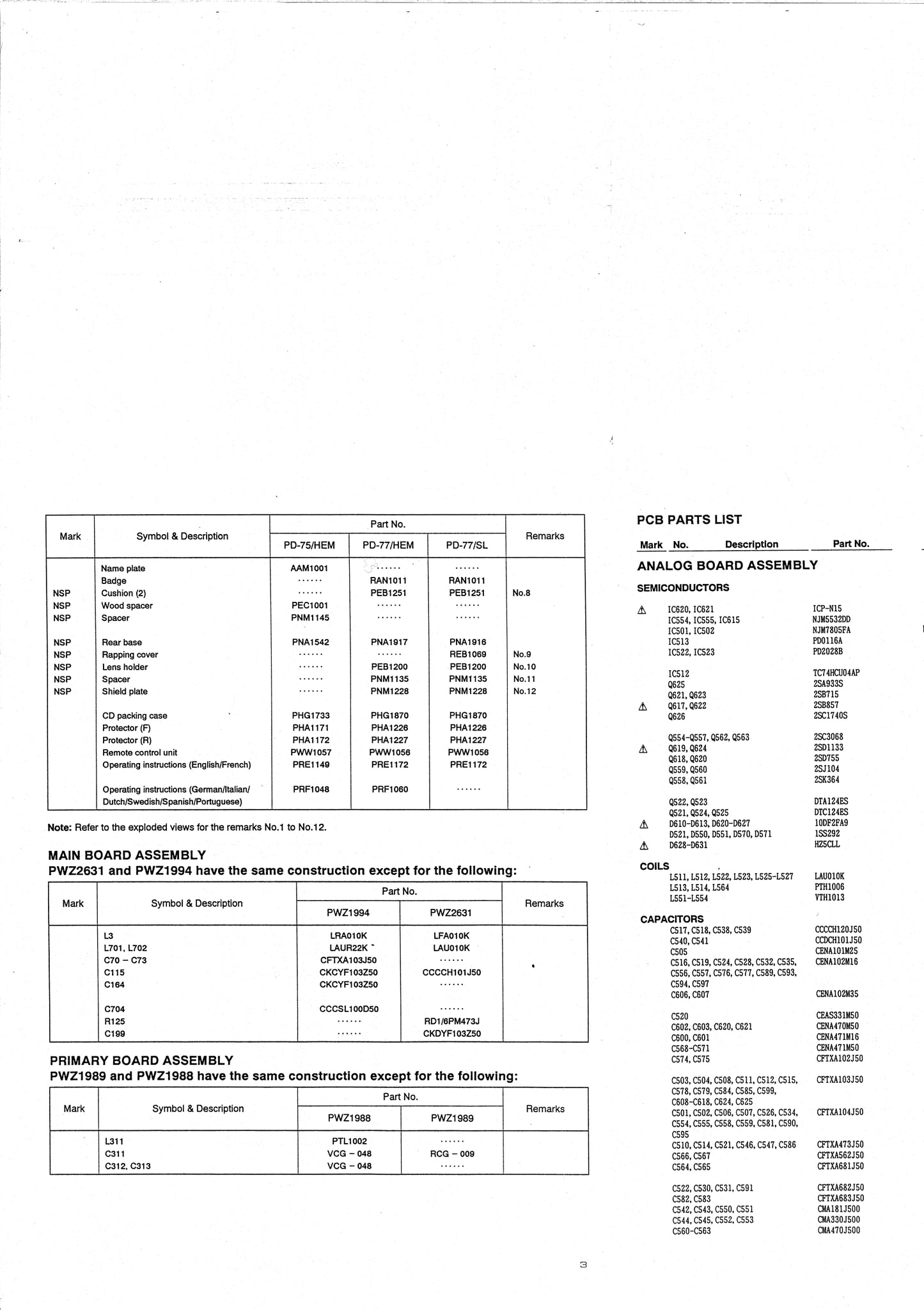 Pioneer PD-77 CD Player Service Manual (Pages: 90)