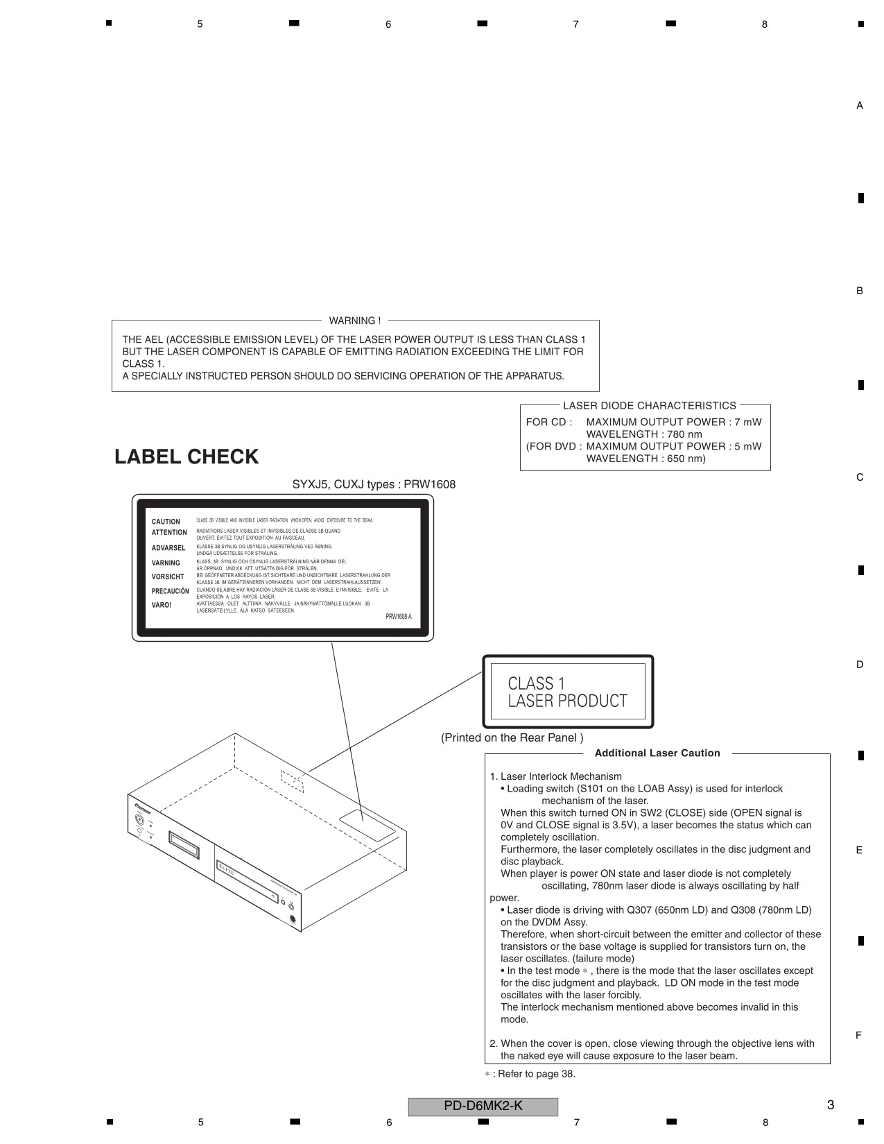Pioneer PD-D6MK2-K CD Player Service Manual (Pages: 85)