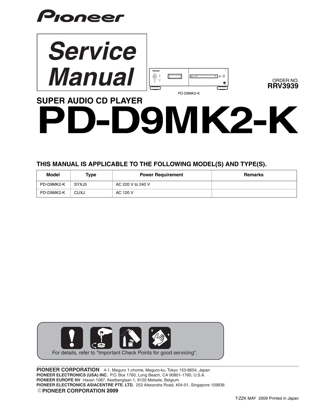 Pioneer PD-D9MK2-K CD Player Service Manual (Pages: 90)