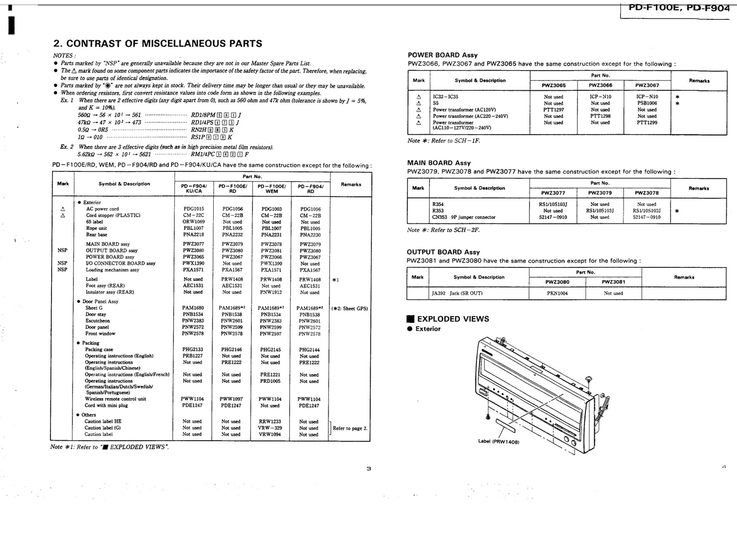 Pioneer PD-F100E & PD-F904 CD Player Service Manual (Pages: 59)