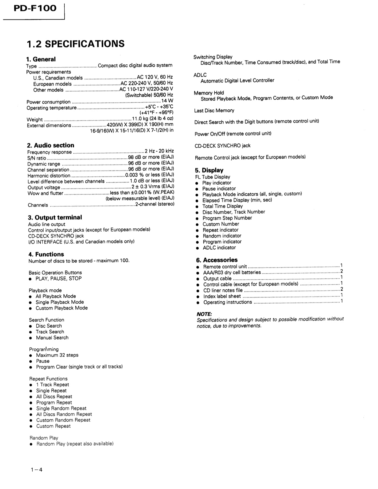 Pioneer PD-F100 CD Player Service Manual (Pages: 55)