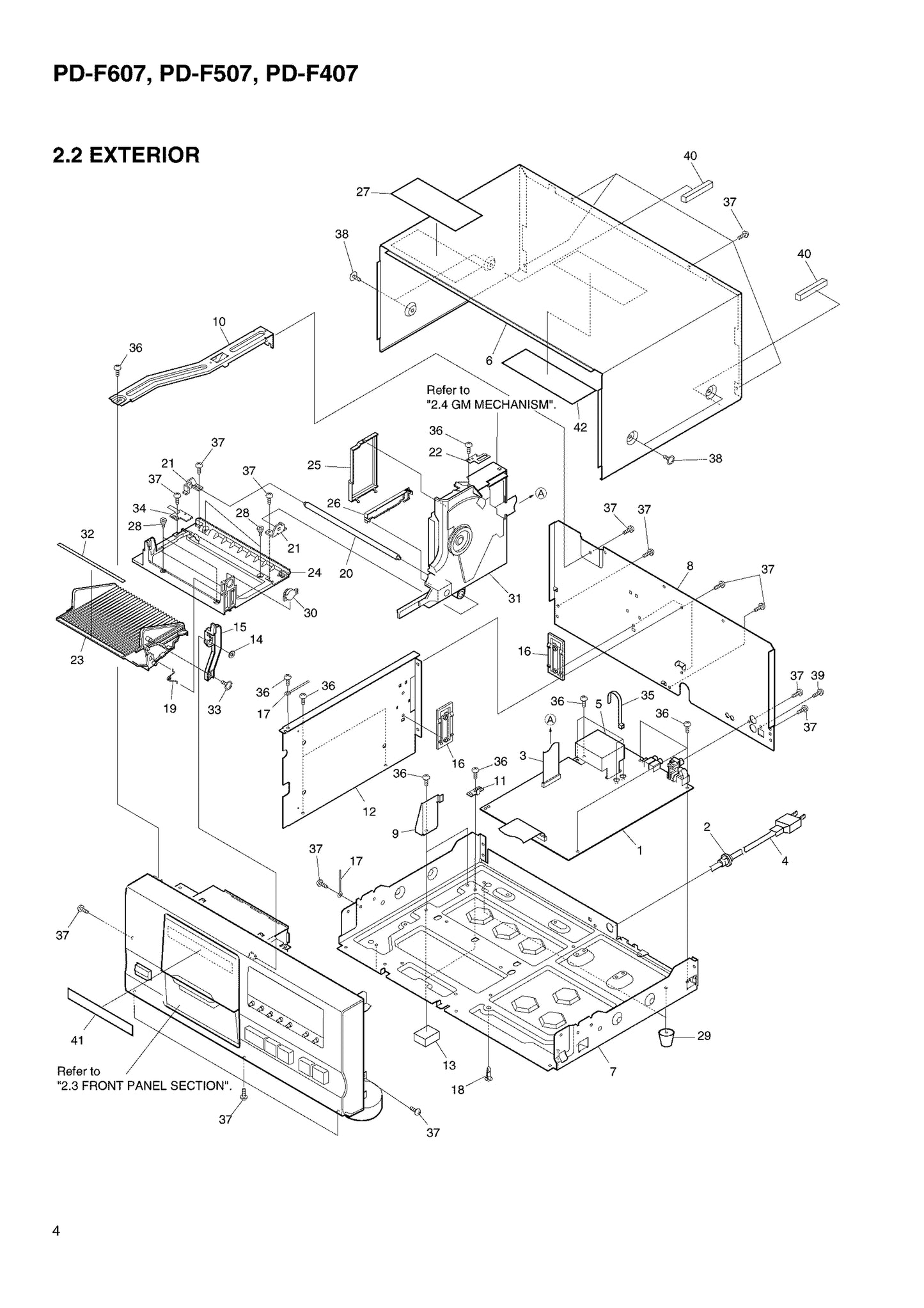 Pioneer PD-F407, PD-F507 & PD-F607 CD Player Service Manual (Pages: 35)