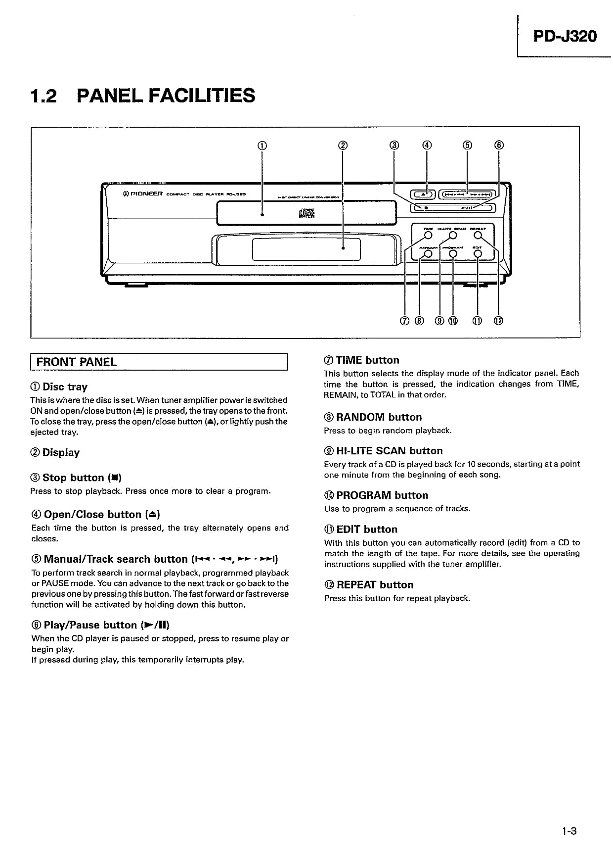 Pioneer PD-J320 CD Player Service Manual (Pages: 24)