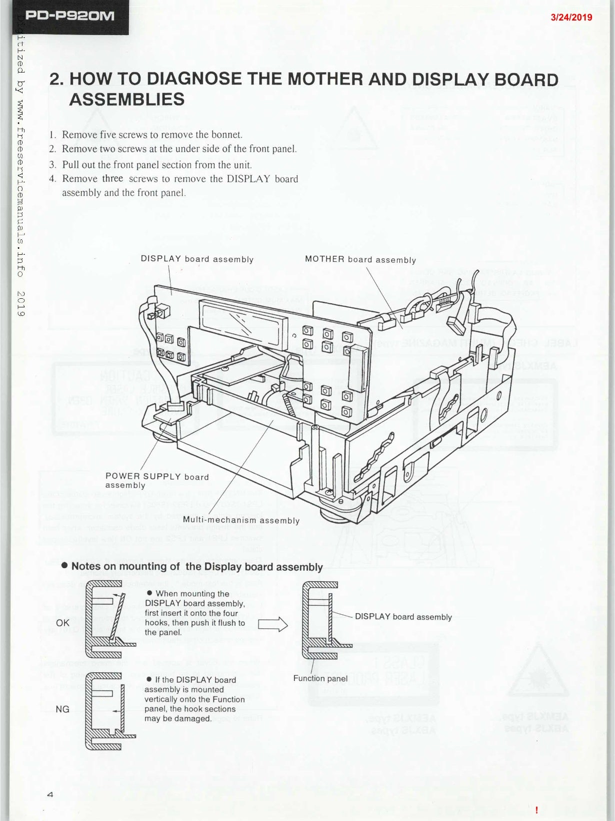 Pioneer PD-P920M CD Player Service Manual (Pages: 58)