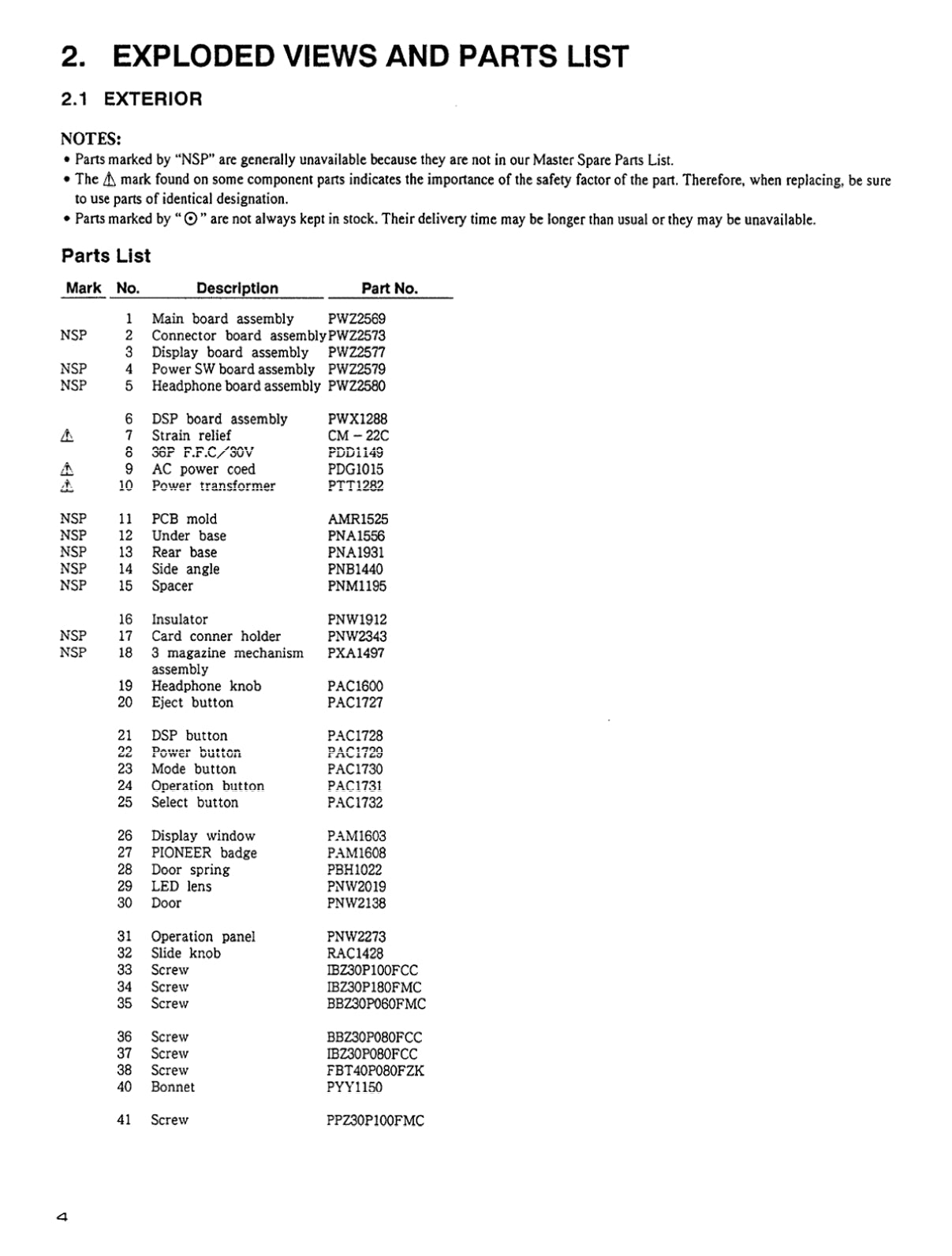 Pioneer PD-TM3 CD Player Service Manual (Pages: 41)