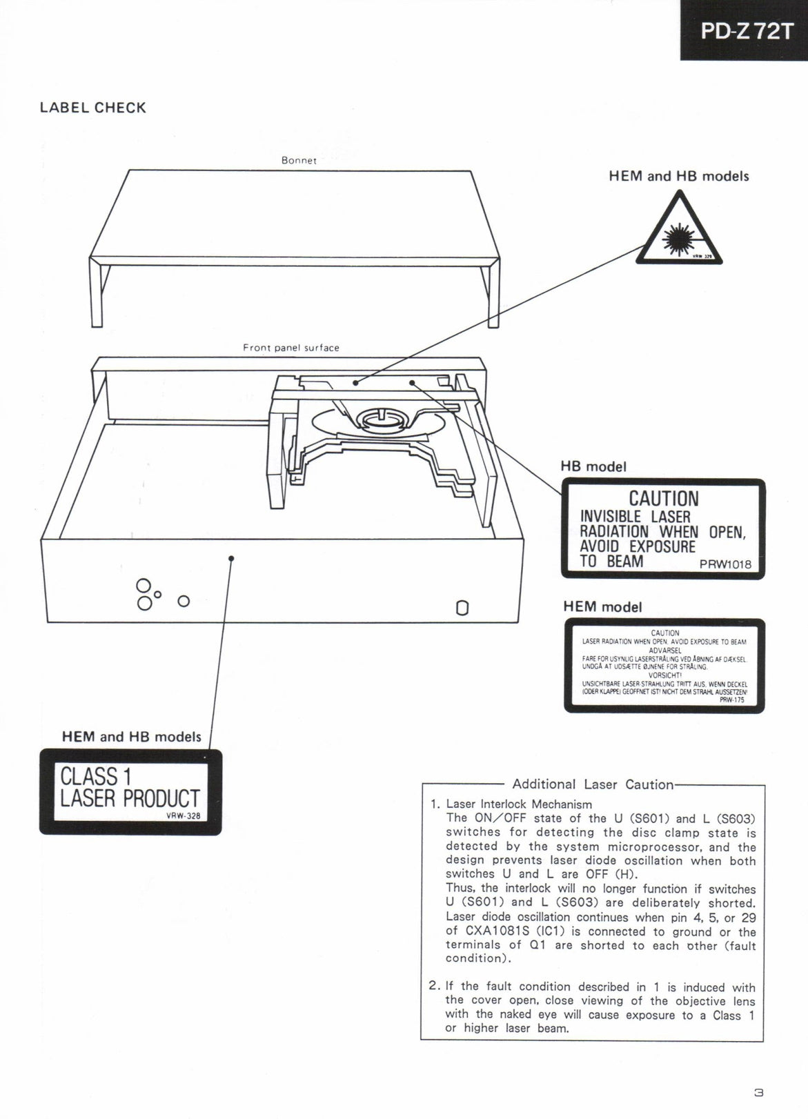 Pioneer PD-Z72T CD Player Service Manual (Pages: 62)