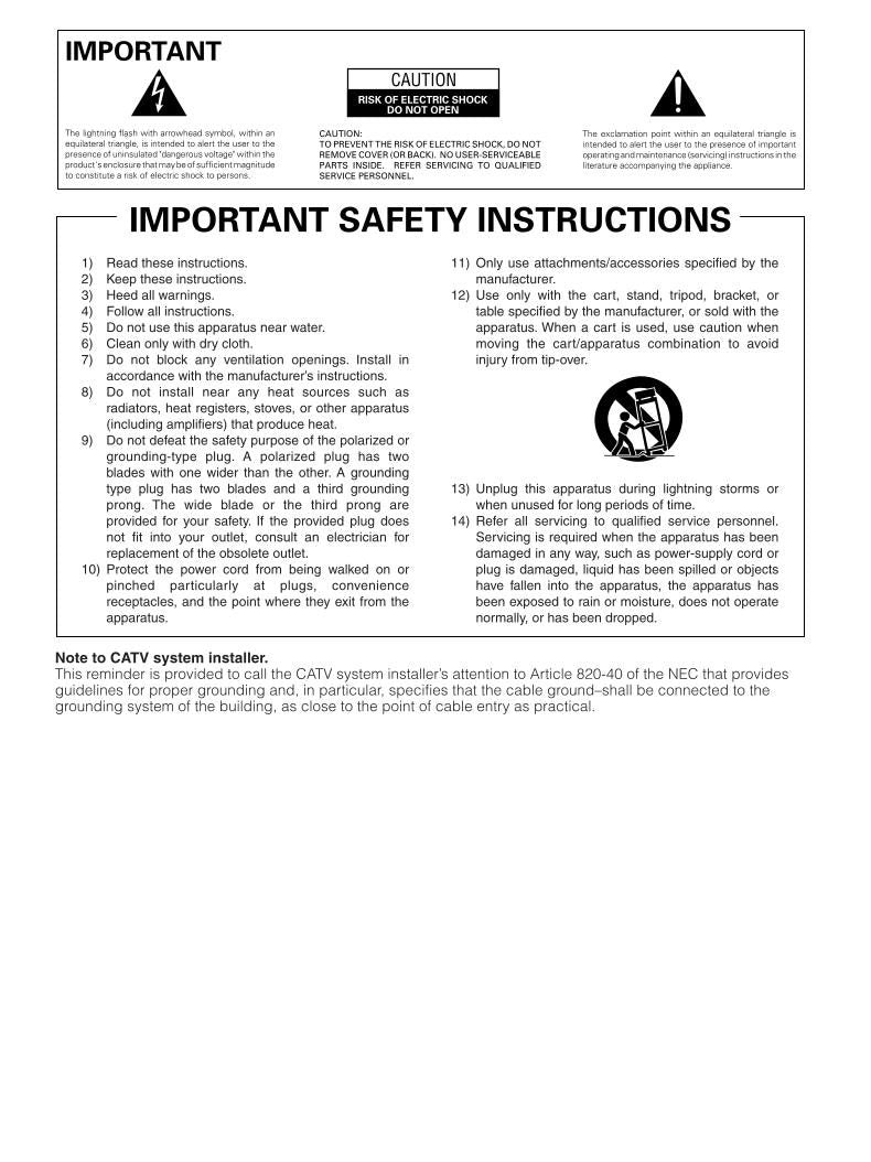 Pioneer PDP4214HD PDP42A3HD Audio System Operating Manual