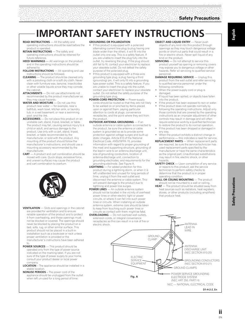 Pioneer PDP4304 PDP4312 PDP4314 Audio System Operating Manual