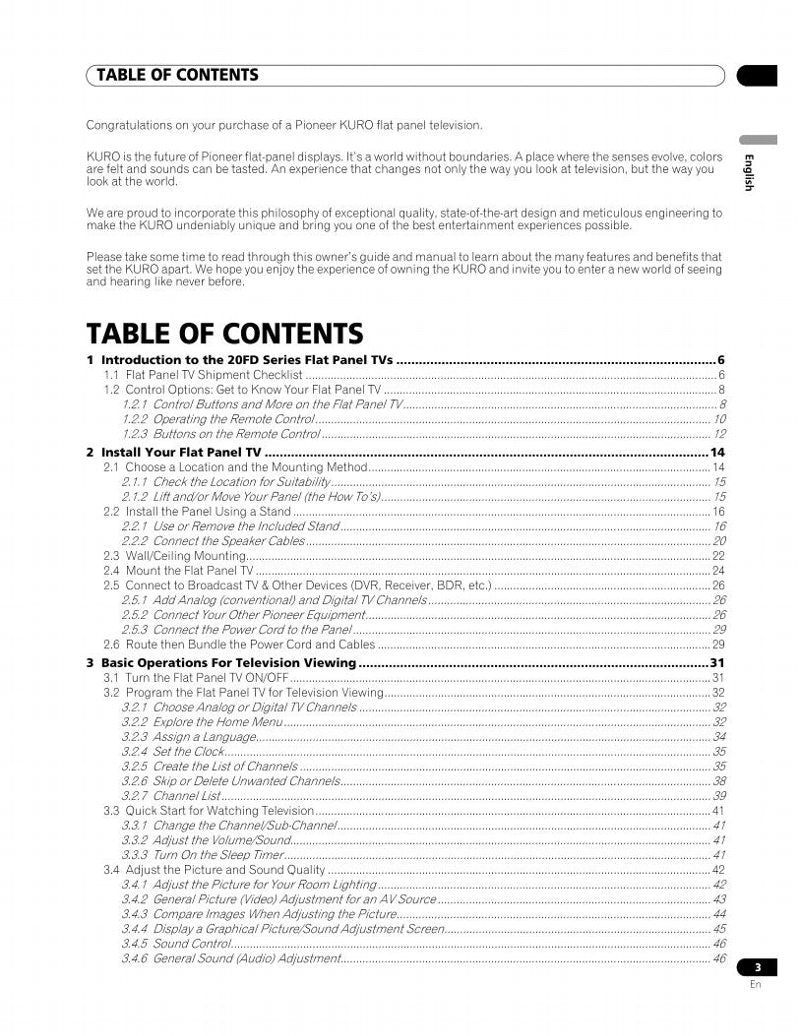 Pioneer PDP5020FD PDP6020FD Audio System Operating Manual