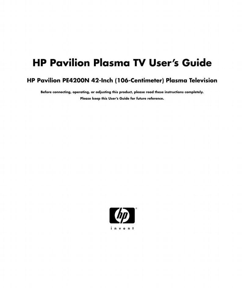 HP LT3200 LT3700 LT4200 PC Media Center System Operating Manual