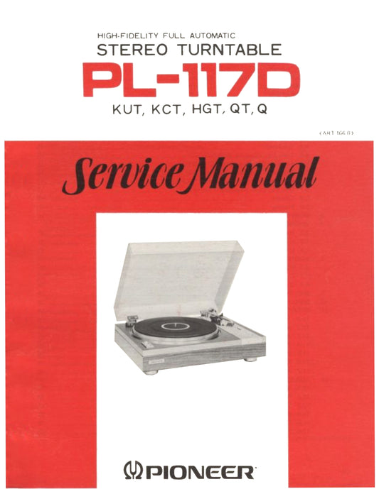 Pioneer PL-117D Turntable Service Manual (Pages: 35)