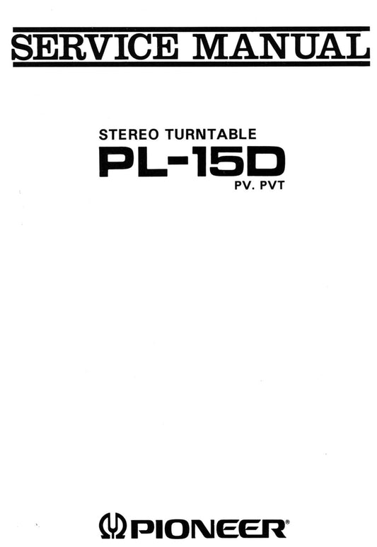 Pioneer PL-15D Turntable Service Manual (Pages: 13)