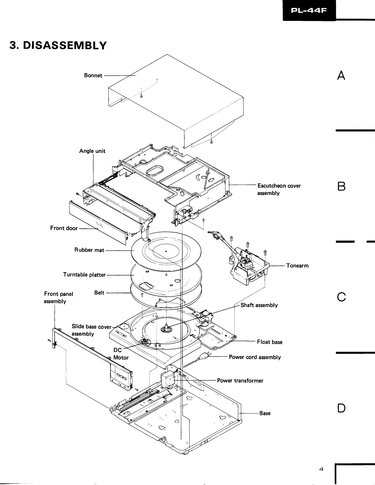 Pioneer PL-44F Turntable Service Manual (Pages: 25)