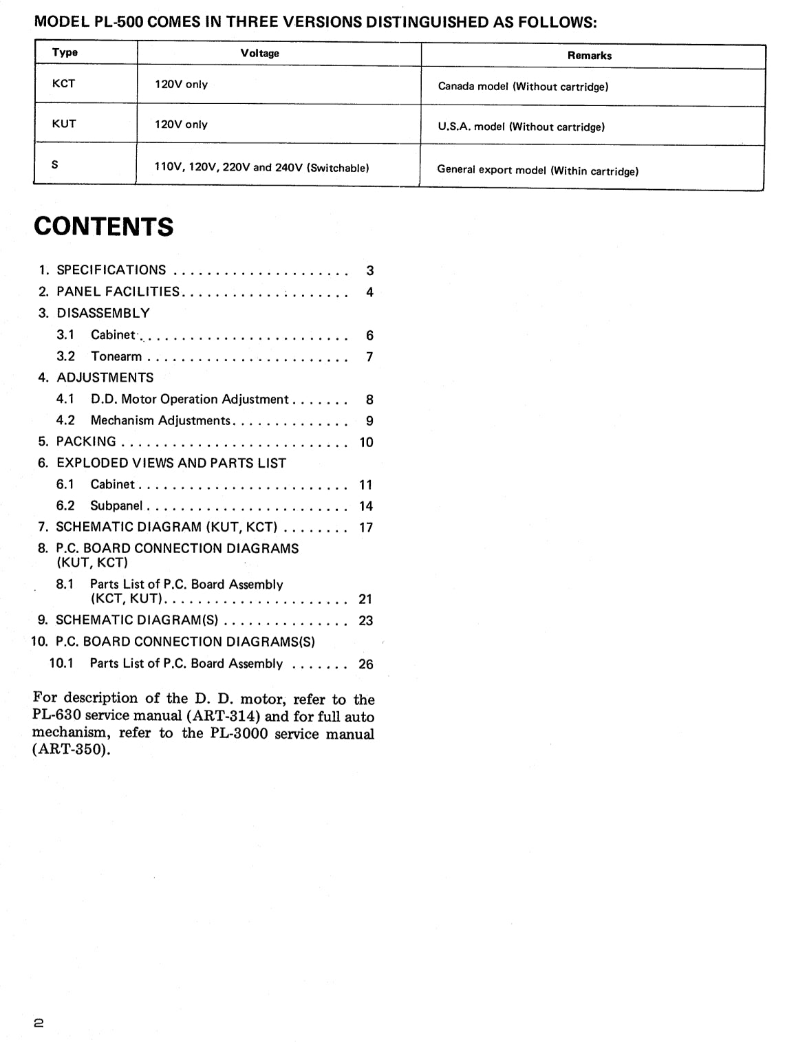 Pioneer PL-500 Turntable Service Manual (Pages: 22)