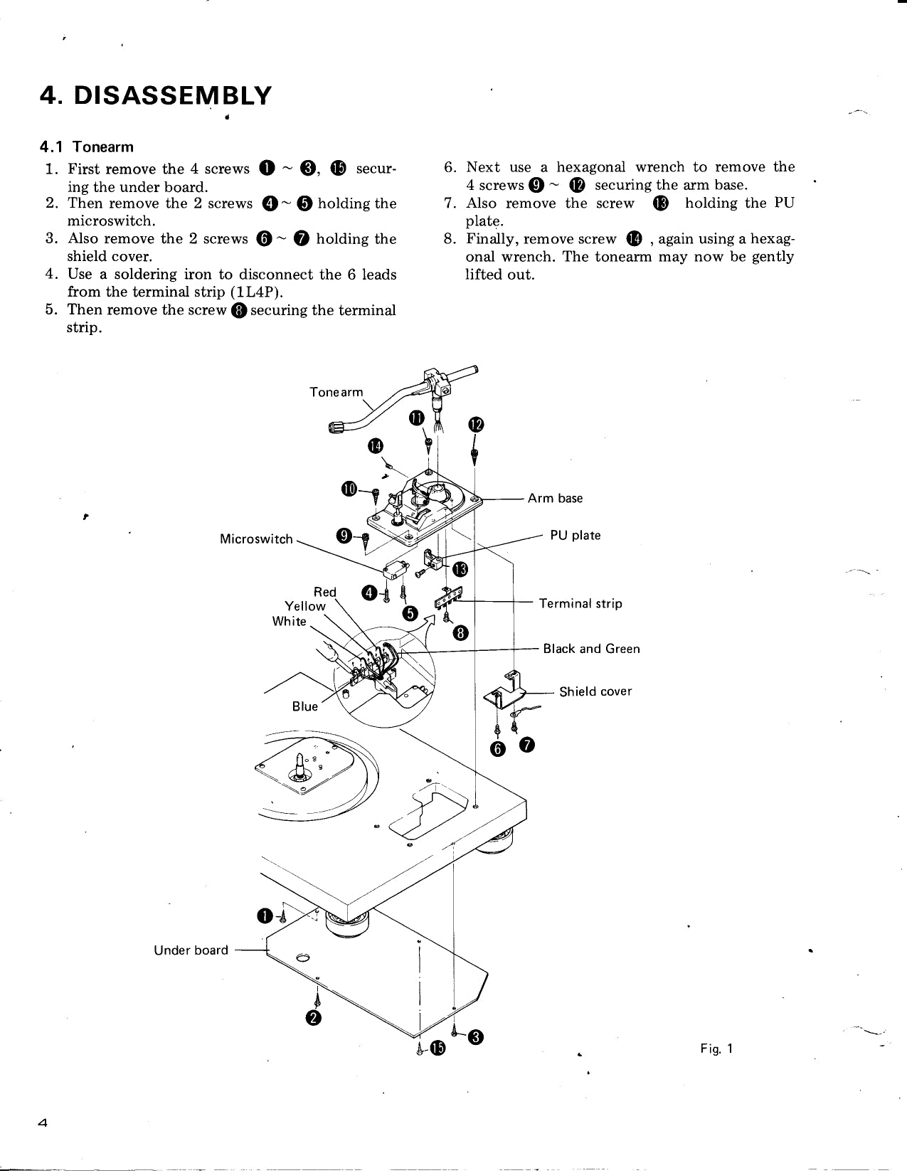 Pioneer PL-512 Stereo Turntable Owner & Service Manual (Pages: 16)