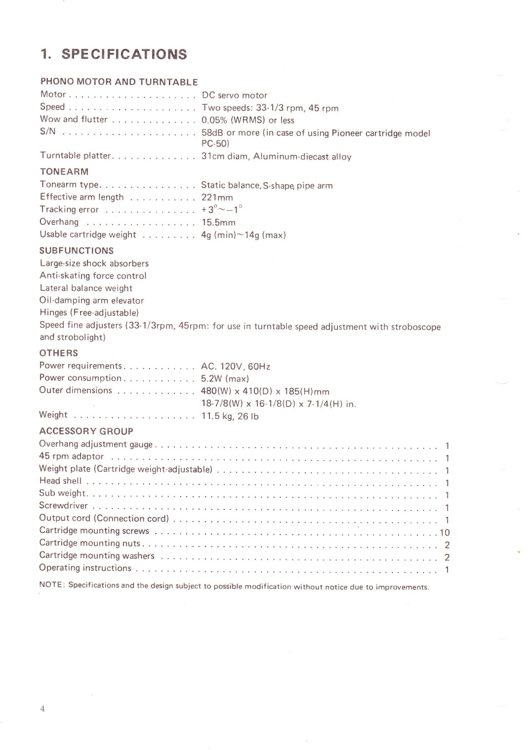 Pioneer PL-51A Turntable Service Manual (Pages: 16)