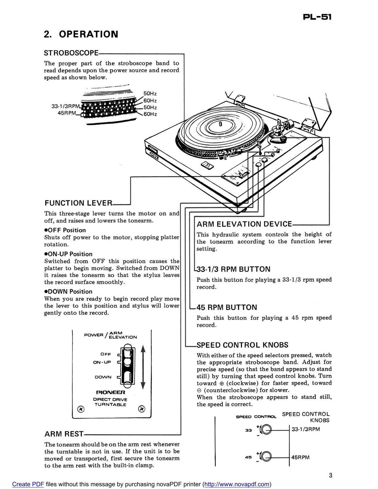 Pioneer PL-51 Turntable Service Manual (Pages: 16)