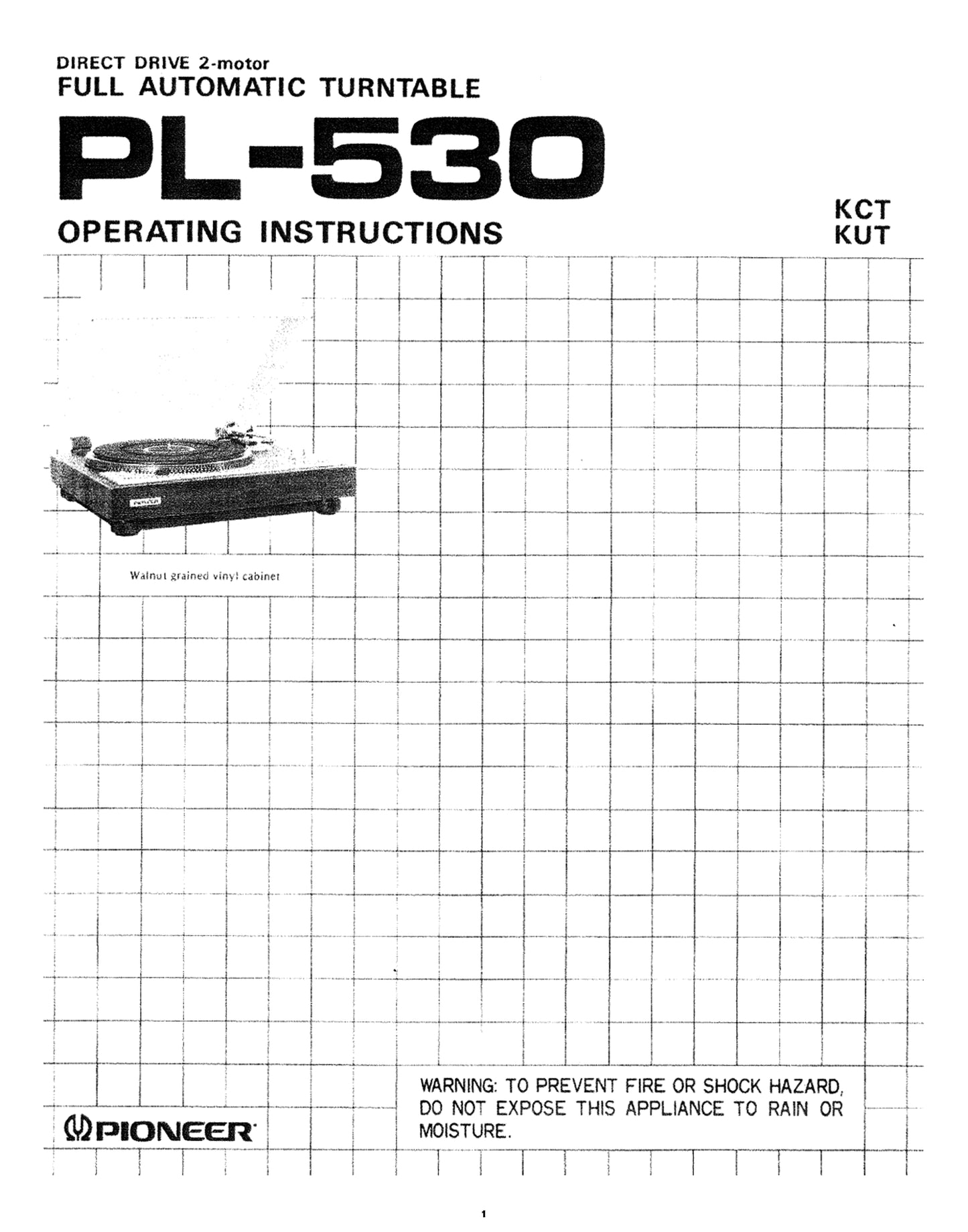 Pioneer PL-530 Turntable Owner/ User Manual (Pages: 14)