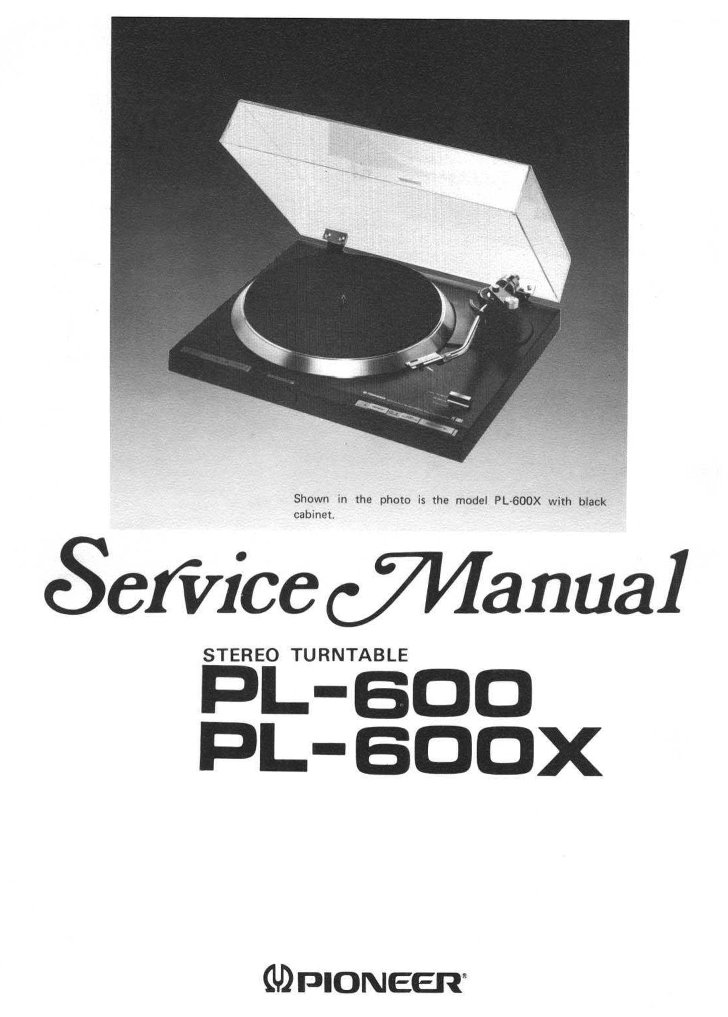 Pioneer PL-600 & PL-600X Turntable Service Manual (Pages: 30)