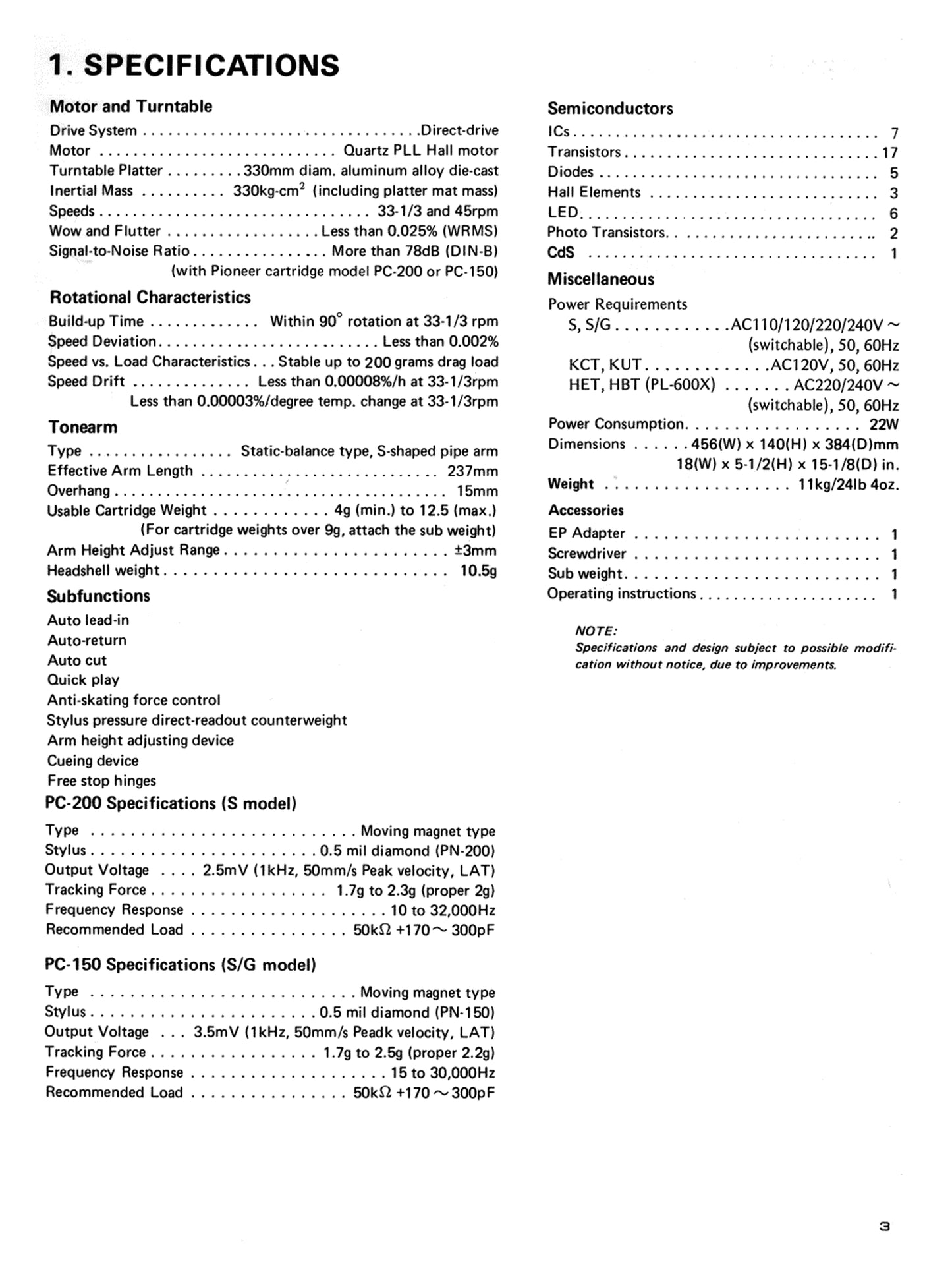 Pioneer PL-600 & PL-600X Turntable Service Manual (Pages: 30)