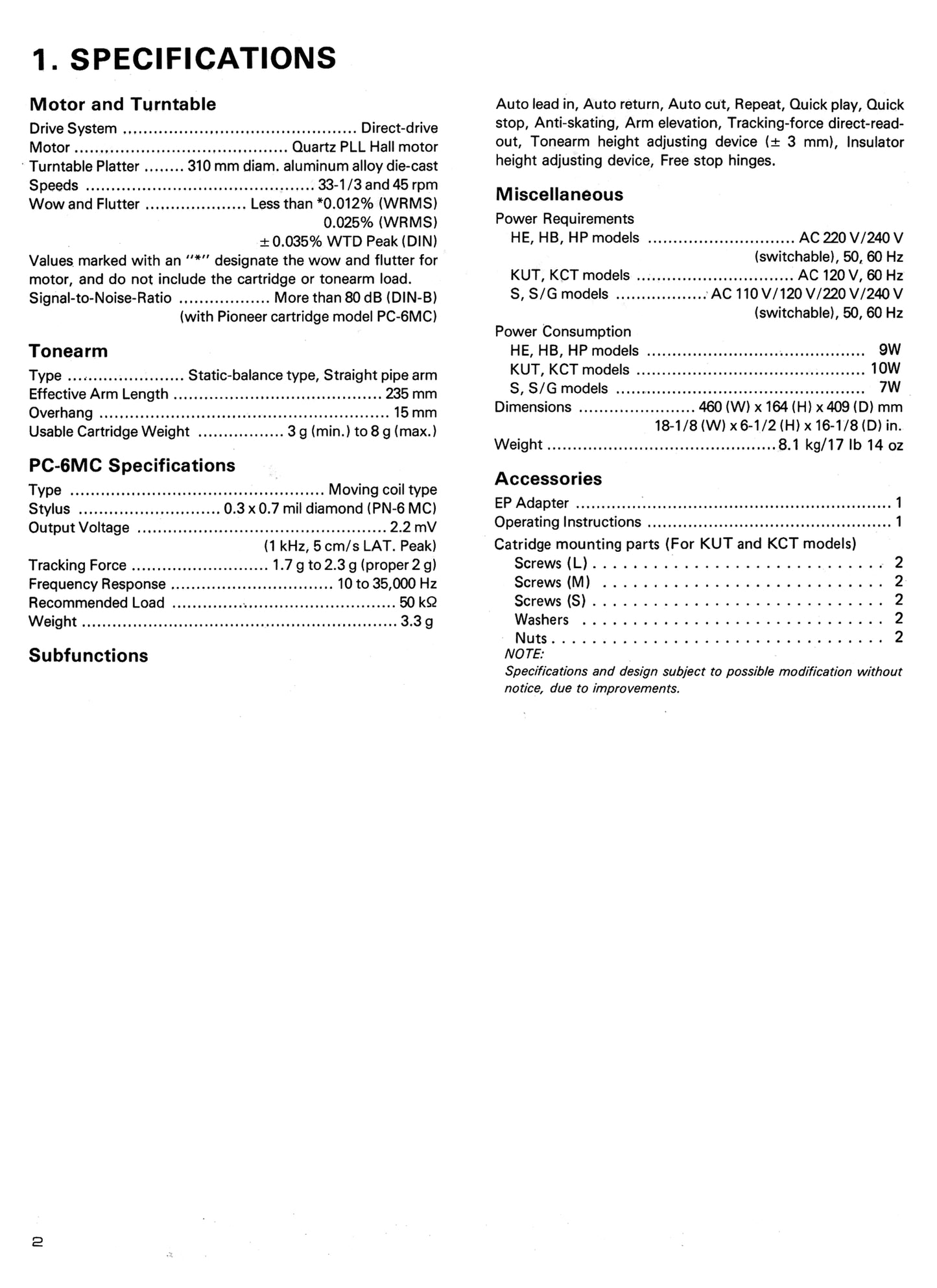 Pioneer PL-707 Turntable Service Manual (Pages: 51)