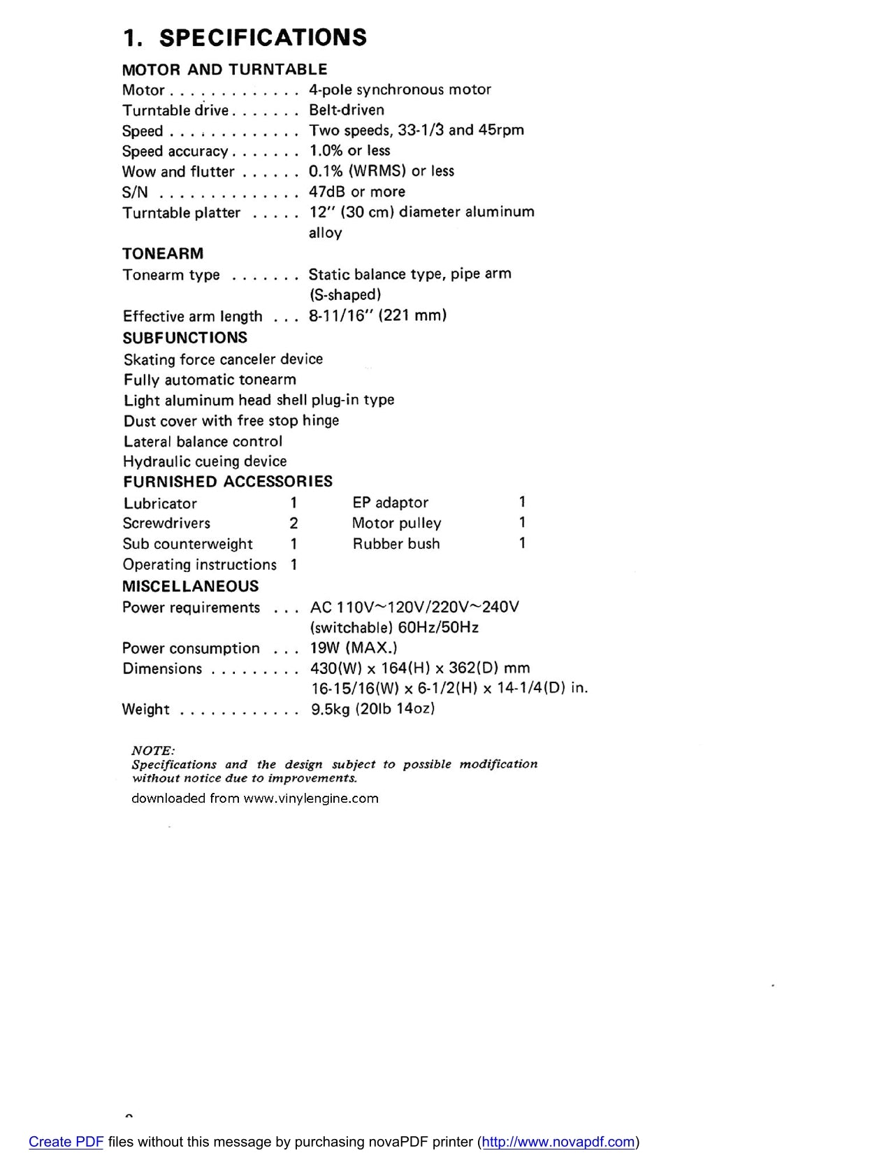 Pioneer PL-A45 Turntable Service Manual (Pages: 26)