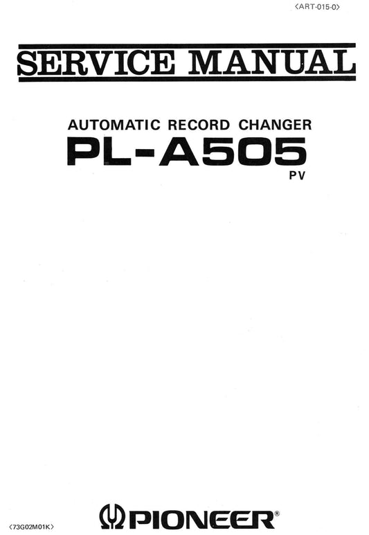 Pioneer PL-A505 Turntable Service Manual (Pages: 19)