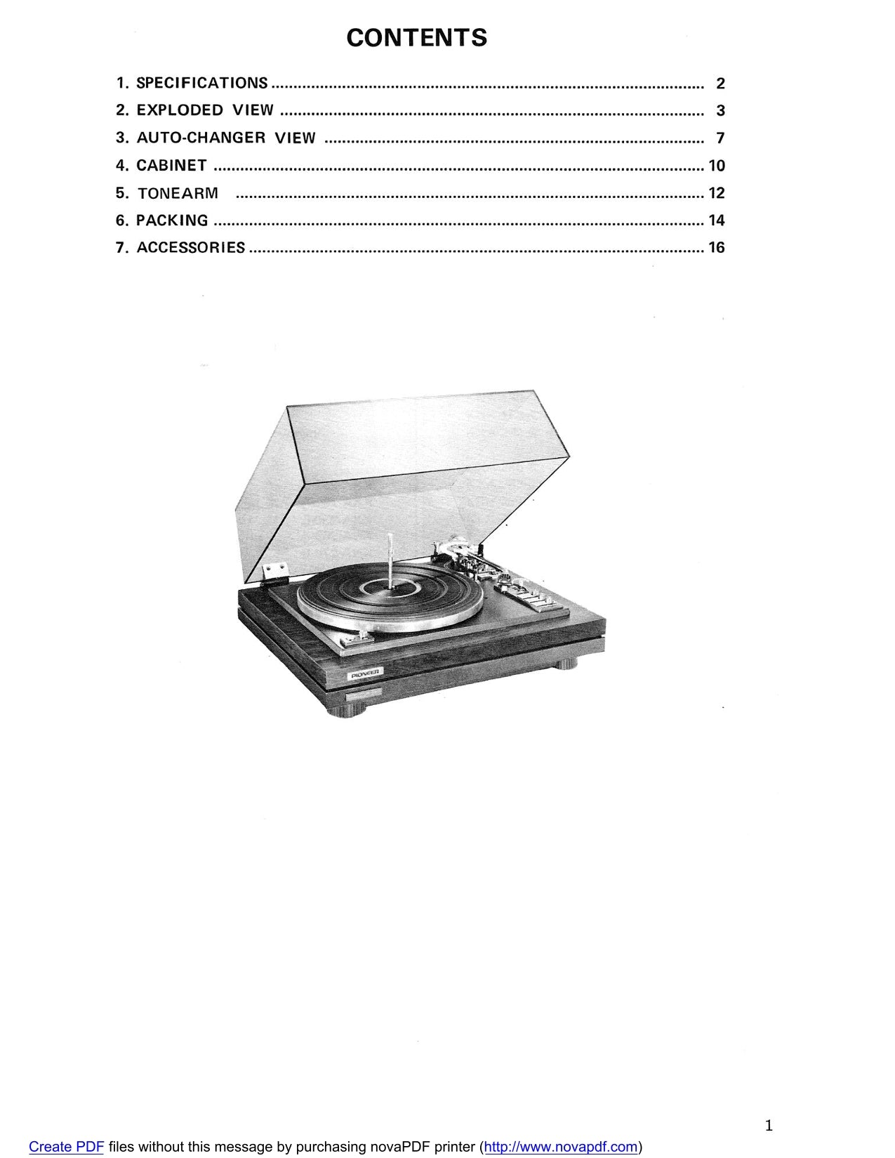 Pioneer PL-A505 Turntable Service Manual (Pages: 19)