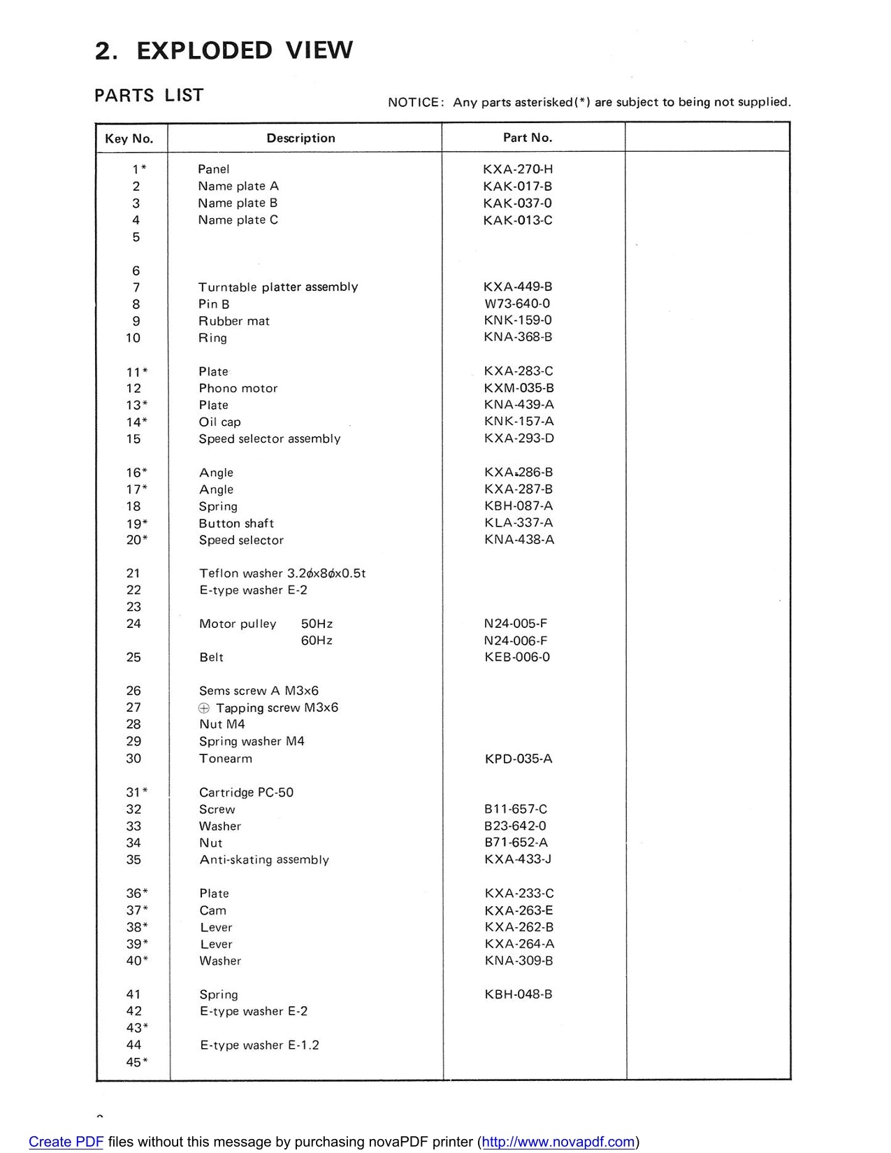 Pioneer PL-A505 Turntable Service Manual (Pages: 19)