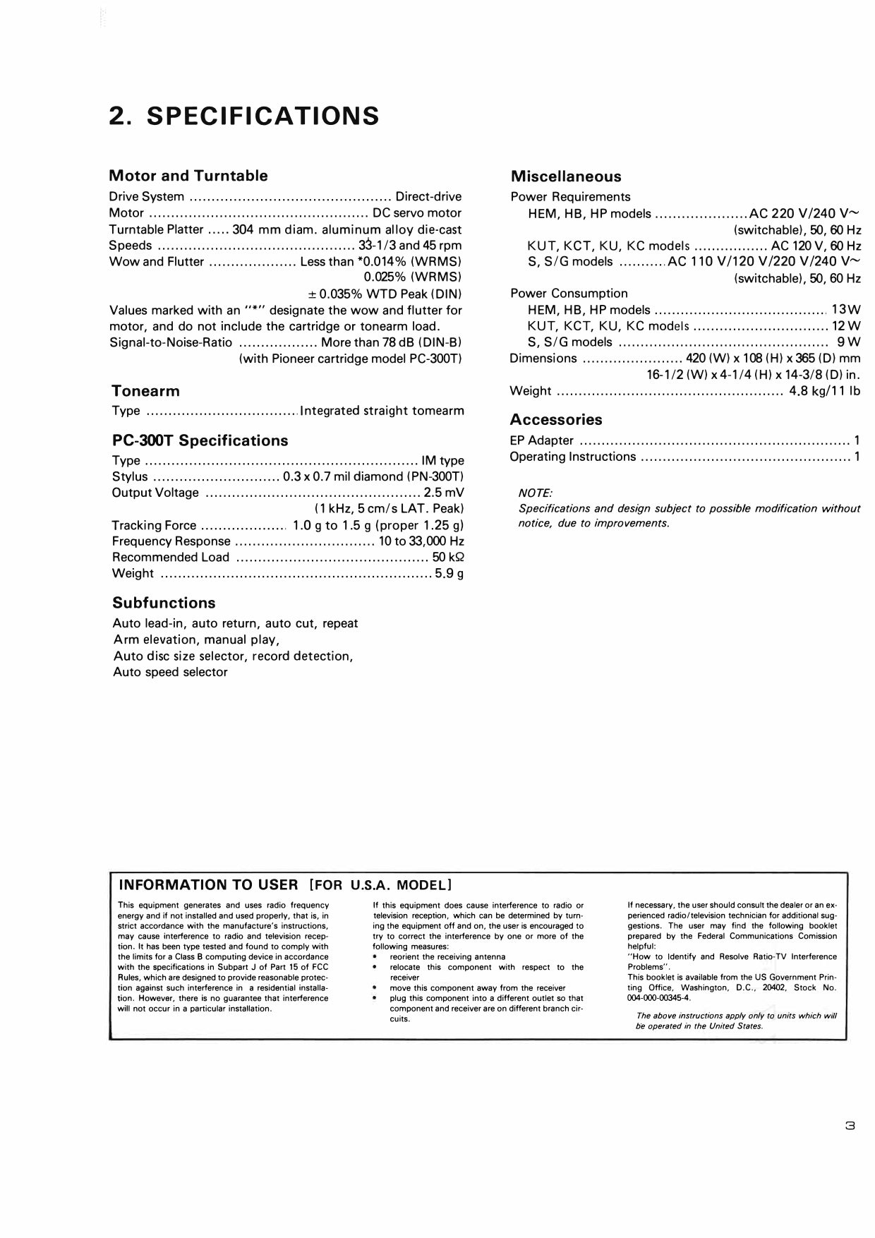 Pioneer PL-L50 Turntable Service Manual (Pages: 40)