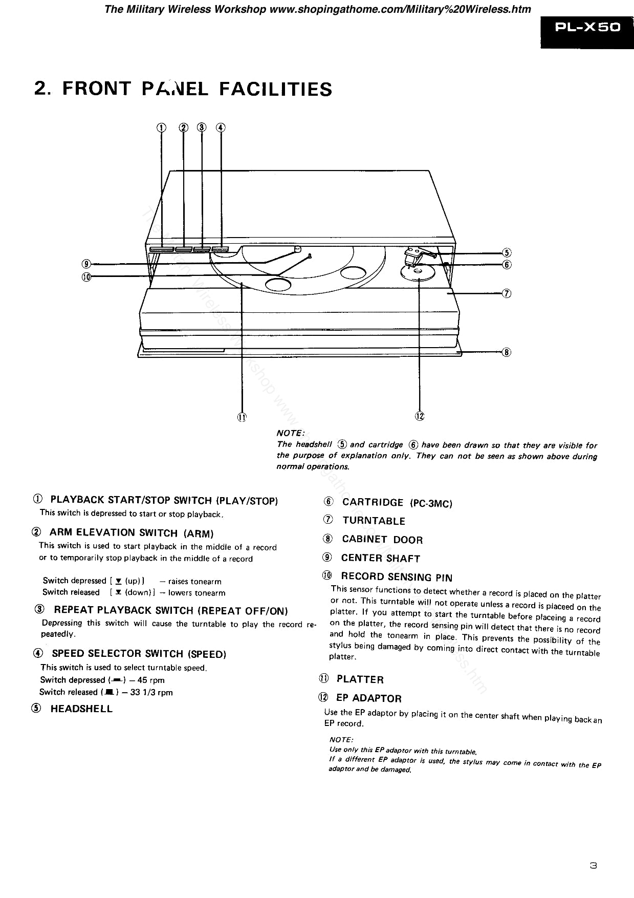 Pioneer PL-X50 Turntable Service Manual (Pages: 50)