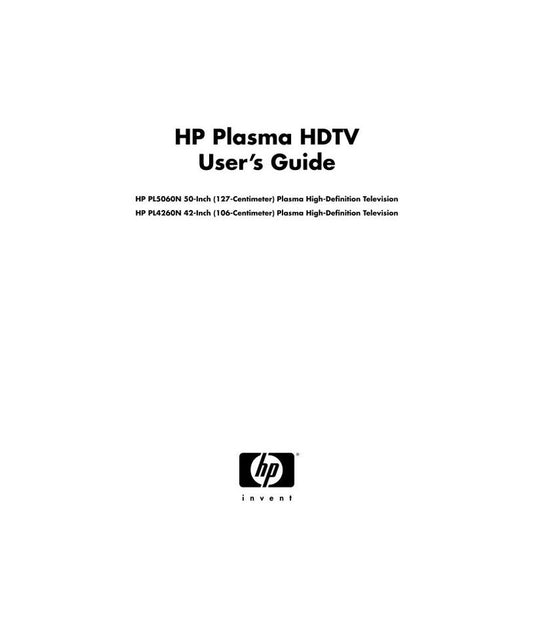 HP PL4260N PL5060N PC Media Center System Operating Manual