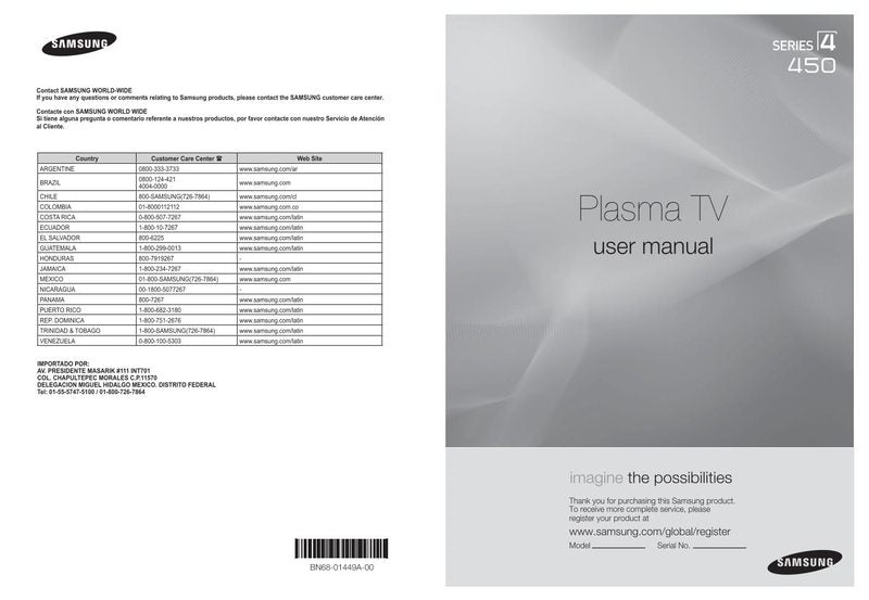 Samsung PL50A450P1 TV Operating Manual